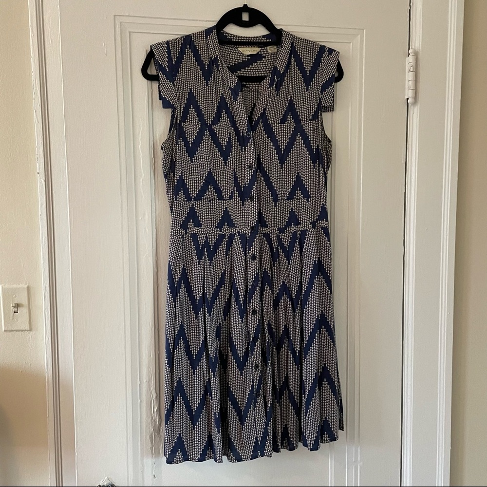 Anthropologie 1.11 Tylho Blue and White Dress